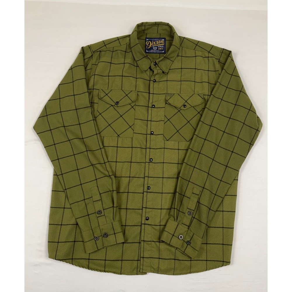 DIXXON The Bodie Flannel Shirt Men's 2XT Green Windowpane‎ Pearl Snap Pre-Pleat